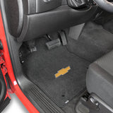 1999-2006 Chevy Silverado (Standard Cab) "Bow Tie Logo" Velourtex FRONT Seat Floor Mats (Ebony) by Lloyd Mats
