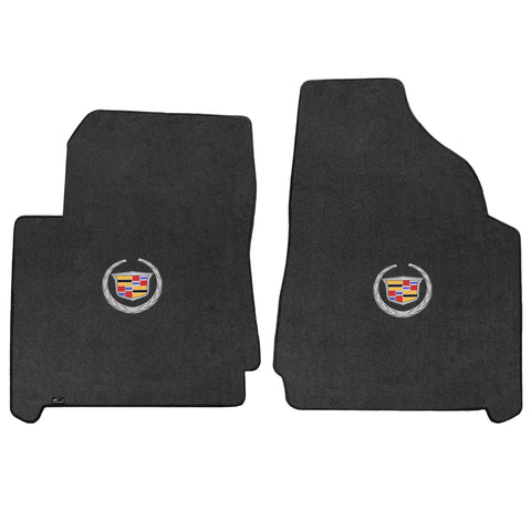 2010-2011 Cadillac SRX "Cadillac Logo" Velourtex FRONT Seat Floor Mats (Ebony) by Lloyd Mats