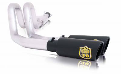 1998-2001 Dodge Ram 5.2 5.9 Gas (1500 6 1/2' Bed Regular Cab, Extended Cab) Deegan38 Dual Sport Cat Back Exhaust w/ Black Tips by Gibson Performance