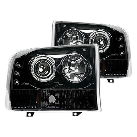 RECON Black Projector Headlights 1999-2004 Ford Superduty F250/F350/F450
