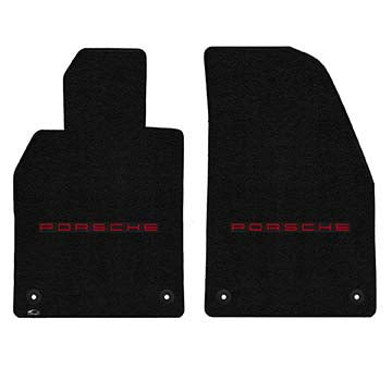 2014-2017 Porsche 911 Targa (991) "Porsche Logo" Ultimat FRONT Seat Floor Mats (Black) by Lloyd Mats