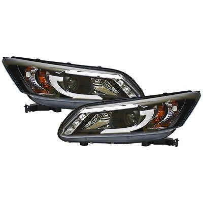 2013-2015 Honda Accord Sedan w/ OEM LED DRLs IPCW Black Projector Headlights