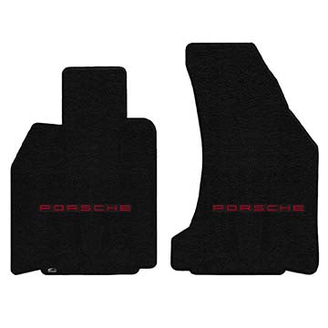 2005-2012 Porsche 911 Cabriolet (997 w/ Bose Sound) "Porsche Logo" Ultimat FRONT Seat Floor Mats (Black) by Lloyd Mats
