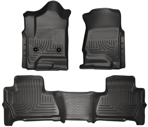Husky WeatherBeater FRONT + BACK SEAT Floor Liners 2015 Chevy Suburban, GMC Yukon XL