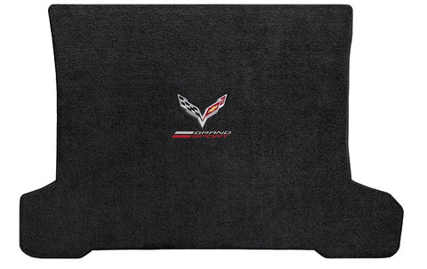 2014-2017 Chevy Corvette Coupe "Flags + Grand Sport Logo" Ultimate CARGO Area Floor Mat (Jet Black) by Lloyd Mats