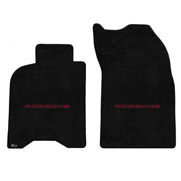 1989-1994 Porsche 911 Carrera 2 (964) "Porsche Logo" Ultimat FRONT Seat Floor Mats (Black) by Lloyd Mats