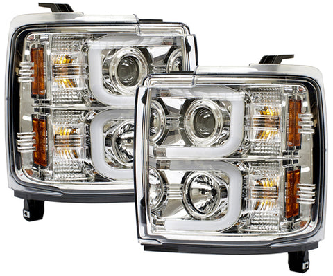 2015-2017 Chevy Silverado 2500HD 3500 IPCW Chrome Projector Headlights w/ DRL