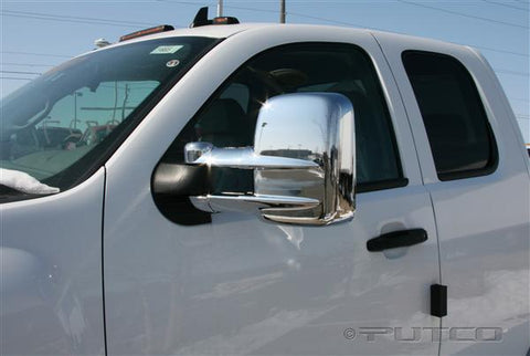 2003-2013 Chevy Silverado, GMC Sierra  (Models w/ OEM Towing Mirrors) Chrome Mirror Covers by Putco