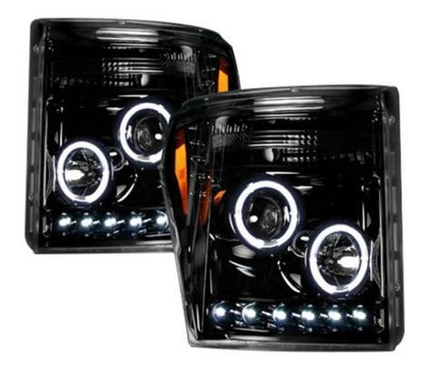 RECON CCFL Halo Black Projector Headlights 2011-2016 Ford Superduty F250/F350/F450