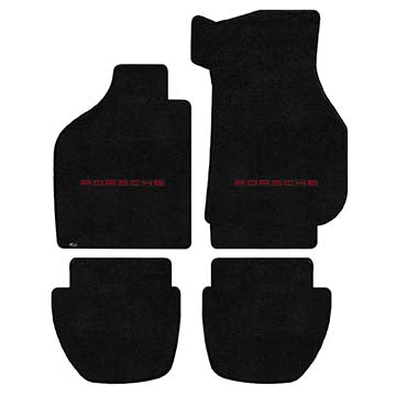 1984-1999 Porsche 911 Targa "Porsche Logo" Ultimat Front and Back Seat Floor Mats (Black) by Lloyd Mats