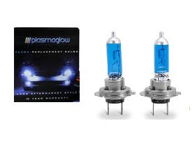 H7 PlasmaGlow Xenon-Krypton Headlight Bulbs Cool White/Blue (Pair) 55 Watts