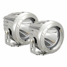 Optimus 3.7" Round Chrome LED Driving Lights 10w 20 Deg Medium Beam (Pair) by Vision X