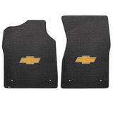 1999-2006 Chevy Silverado (Standard Cab) "Bow Tie Logo" Velourtex FRONT Seat Floor Mats (Ebony) by Lloyd Mats