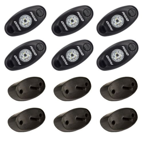 Rigid Industries 6 Piece Pro LED Rock Light Kit Blue