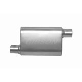 4" x 9" x 18" Oval Superflow Stainless Muffler (2.25" In Offset 2.25" Out Offset) by Gibson Performance