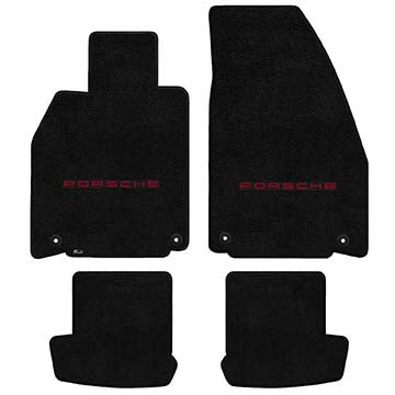 2012-2017 Porsche 911 Cabriolet (991) "Porsche Logo" Ultimat and Back Seat Floor Mats (Black) by Lloyd Mats