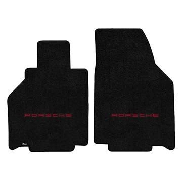2000-2004 Porsche Boxster S (986) "Porsche Logo" Ultimat FRONT Seat Floor Mats (Black) by Lloyd Mats