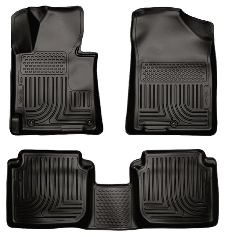 Husky WeatherBeater FRONT + BACK SEAT Floor Liners 2011-2013 Hyundai Elantra