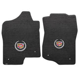 2007-2014 Cadillac Escalade (Base Models) "Cadillac Logo" Velourtex FRONT Seat Floor Mats (Ebony) by Lloyd Mats