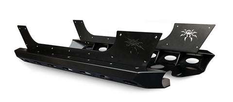 2007-2016 Jeep Wrangler (2 Door Models) Brawler Rockers Steel w/ Black SpyderShell Rocker Armor by Poison Spyder Customs