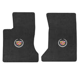 2006-2009 Cadillac SRX (2WD Models) "Cadillac Logo" Velourtex FRONT Seat Floor Mats (Ebony) by Lloyd Mats