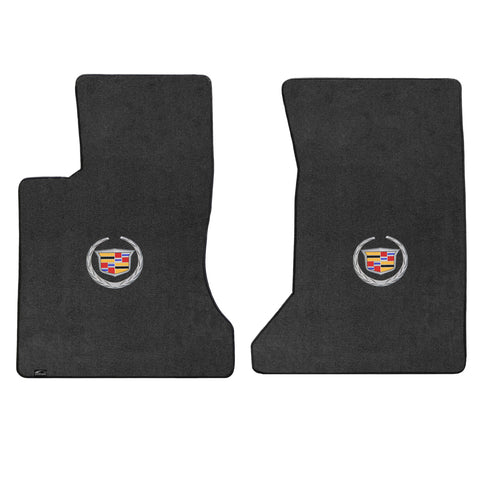 2006-2009 Cadillac SRX (2WD Models) "Cadillac Logo" Velourtex FRONT Seat Floor Mats (Ebony) by Lloyd Mats