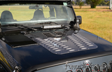 2013-2016 Jeep Wrangler (Models w/ 2 Windshield Washer Squirters Only) Black Hood Louver by Poison Spyder Customs