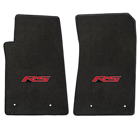 2010-2015 Chevy Camaro "RS Logo" Velourtex FRONT Seat Floor Mats (Ebony) by Lloyd Mats