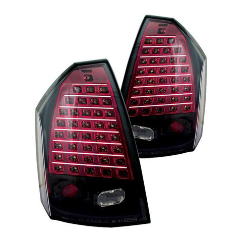 2005-2007 Chrysler 300 Base IPCW Black LED Tail Lights