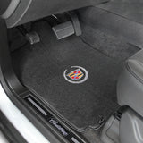 2008-2013 Cadillac CTS AWD Sedan + Wagon "Cadillac Logo" Velourtex Front and Back Seat Floor Mats (Ebony) by Lloyd Mats