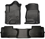Husky WeatherBeater FRONT + BACK SEAT Floor Liners 2014-2018 Chevy Silverado GMC Sierra Cab 1500 Extended Cab