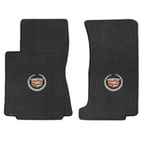 2008-2013 Cadillac CTS-V (Sedan and Wagon) "Cadillac Logo" Velourtex FRONT Seat Floor Mats (Ebony) by Lloyd Mats
