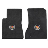 2011-2015 Cadillac CTS 2WD Coupe "Cadillac Logo" Ultimats FRONT Seat Floor Mats (Ebony) by Lloyd Mats
