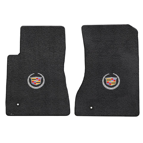 2011-2015 Cadillac CTS 2WD Coupe "Cadillac Logo" Ultimats FRONT Seat Floor Mats (Ebony) by Lloyd Mats