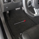2008-2010 Dodge Challenger "Dodge Logo" Velourtex FRONT Seat Floor Mats (Ebony) by Lloyd Mats