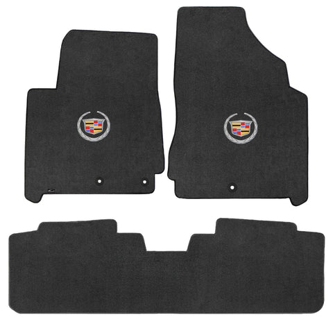 2012-2014 Cadillac SRX "Cadillac Logo" Velourtex Front and Back Seat Floor Mats (Ebony) by Lloyd Mats