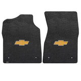 1999-2006 Chevy Silverado (Standard Cab) "Bow Tie Logo" Ultimats FRONT Seat Floor Mats (Ebony) by Lloyd Mats