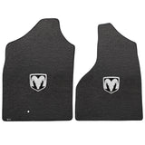 2003-2009 Dodge Ram 2500 3500  "Silver RAM Logo" Velourtex FRONT Seat Floor Mats (Black) by Lloyd Mats