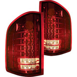 2010-2013 Chevy Silverado GMC Sierra 2500HD 3500HD (Dually Only) Red LED / Fiber Optic Tail Lights (Pair) by IPCW