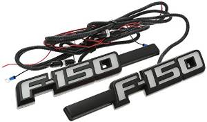 2009-2014 Ford F-150 Illuminated Fender Emblems (Pair) Black