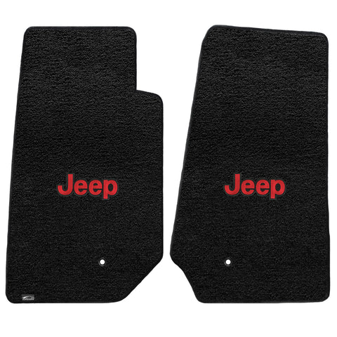 2007-2013 Jeep Wrangler 2Door "Red JEEP Logo" Ultimats FRONT Seat Floor Mats (Black) by Lloyd Mats