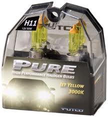 H11 Jet Yellow  Halogen Headlight Bulbs by Putco 3000k (Pair)