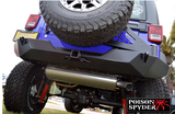 2007-2016 Jeep Wrangler Brawler FULL Width Rear Bumper w/ Tire Carrier, Tabs by Poison Spyder Customs