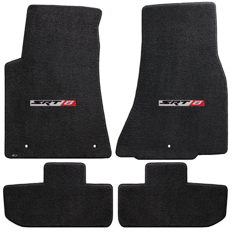 2011-2015 Dodge Challenger "SRT8 Logo" Ultimat Front and Back Seat Floor Mats (Ebony) by Lloyd Mats