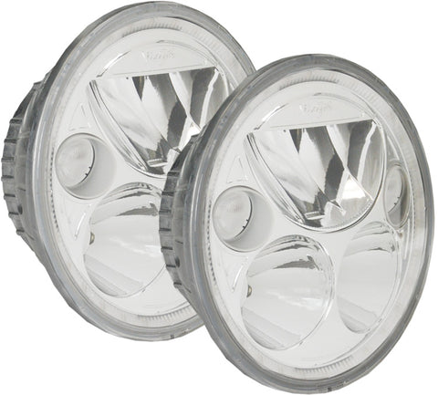 5.75" Round Chrome Vortex LED Headlights w/ Halo (Pair) by Vision X