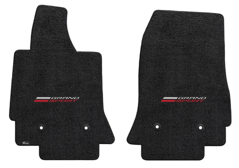 2014-2017 Chevy Corvette "Grand Sport Logo" Ultimate FRONT Seat Floor Mats (Jet Black) by Lloyd Mats