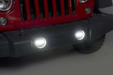 2007-2014 Jeep Wrangler Luminix LED Fog Light Kit (Includes H10 Harness) by Putco Lighting