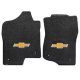 2015 Chevy Silverado (2500 3500 Crew Cab or Double Cab) "Bow Tie Logo" Ultimats FRONT Seat Floor Mats (Ebony) by Lloyd Mats