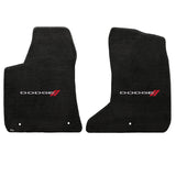 2011-2015 Dodge Charger (AWD Only) "Dodge Logo" Velourtex FRONT Seat Floor Mats (Ebony) by Lloyd Mats