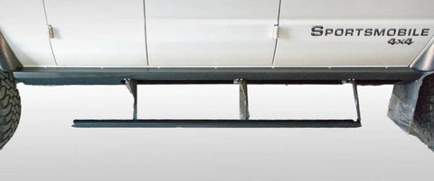 2003-2013 Ford Van  (EB & RB Models / Sportsmobile) Step-Sliders - Rock Sliders w/ Electric Step by Rock Slide Engineering